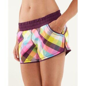 Lululemon‎ Shake & Break Short Womens 6 Sea Check Multi Plum READ PLEASE